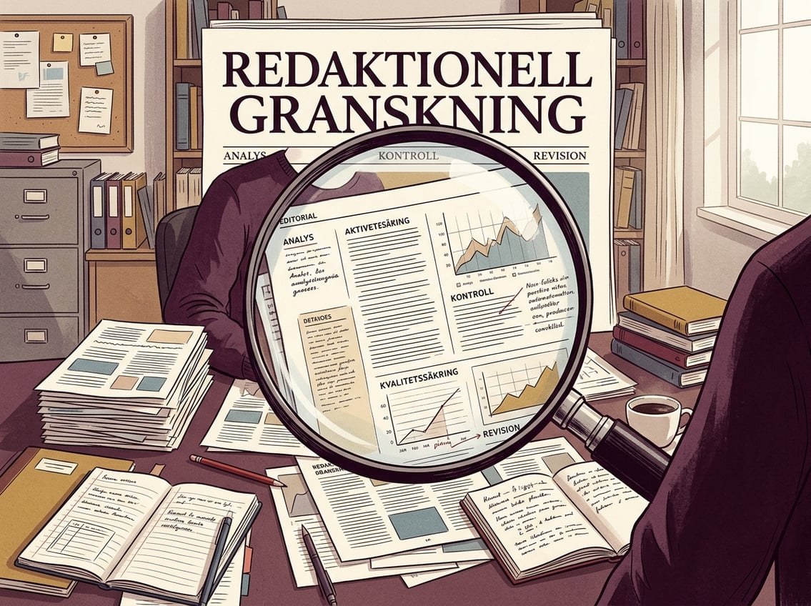 Editorial illustration av redaktionell granskning och analys
